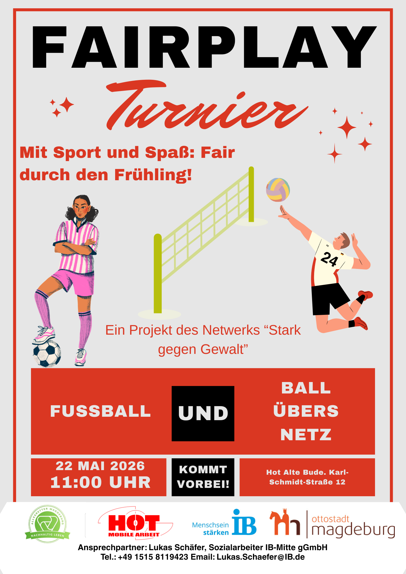 Flyer zum Turnier STARK GEGEN GEWALT